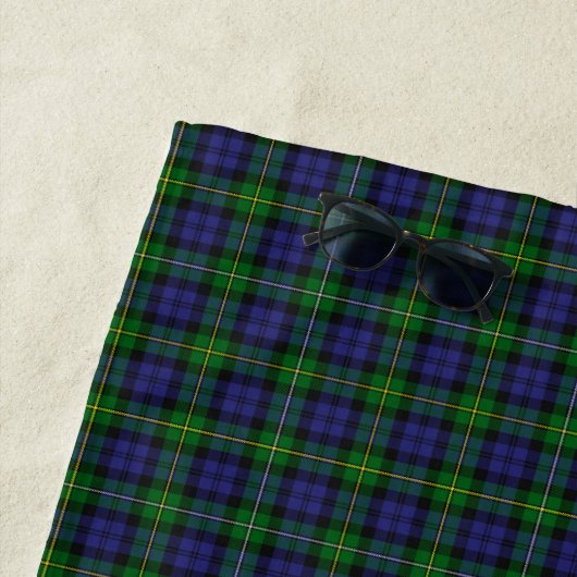 Serviette De Plage écossais Campbell Family Tartan Motif (En situation)