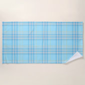 Serviette De Plage Écossais carreauté bleu bébé (Devant)