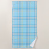 Serviette De Plage Écossais carreauté bleu bébé (Devant)