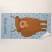 Serviette De Plage Écossais Highland Cattle Cow Graphic Personnalisé (Devant)