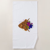 Serviette De Plage Écossais Highland Vache Vache Vache Whisperer Agri (Devant)