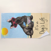 Serviette De Plage Écossais Terrier d'été (Devant)