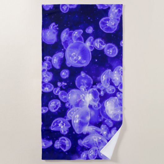 Serviette De Plage Écran de méduse marine éclatant (Devant)