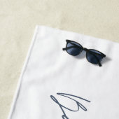 Serviette De Plage Écriture cocktail moderne fille bleu (En situation)