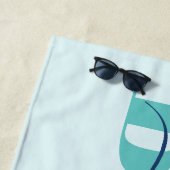 Serviette De Plage Écriture typographie moderne bleu sarcelle citatio (En situation)