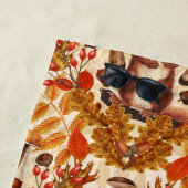 Serviette De Plage Écureuil d'automne sur blanc (En situation)
