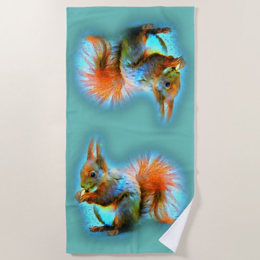 Serviette De Plage Écureuil de style moderne - mignon (Devant)