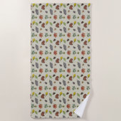 Serviette De Plage Écureuils, lapins et oiseaux (Devant)