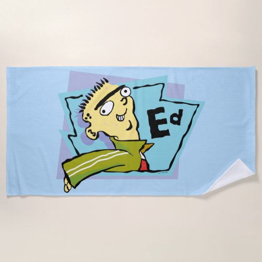 Serviette De Plage Ed - Graphique de caractères (Devant)