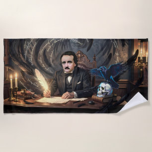 Serviette De Plage Edgar A. Poe composant Le Corbeau dans des rêves g