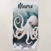 Serviette De Plage Editable Octopus (Devant)