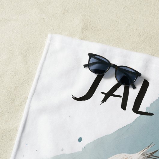 Serviette De Plage Editable Pelican (En situation)