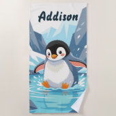 Serviette De Plage Editable Penguin (Devant)