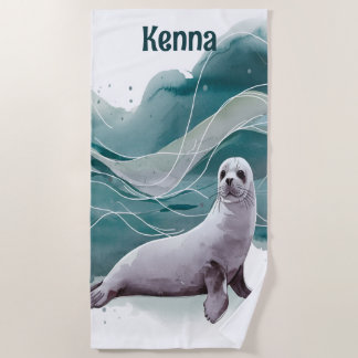 Serviette De Plage Editable Seal