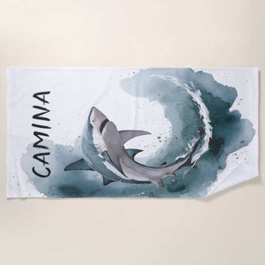 Serviette De Plage Editable Shark (Devant)