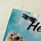 Serviette De Plage Editable Turtle (En situation)