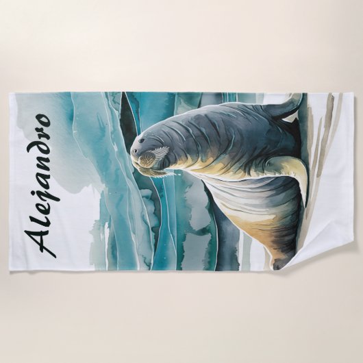 Serviette De Plage Editable Walrus (Devant)