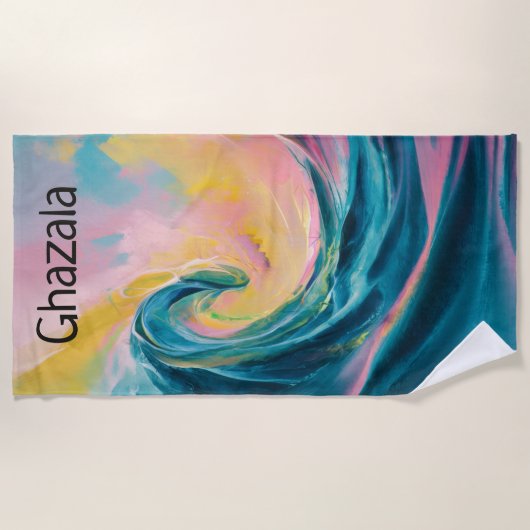 Serviette De Plage Editable Wave (Devant)