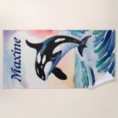 Serviette De Plage Editable Whale (Devant)