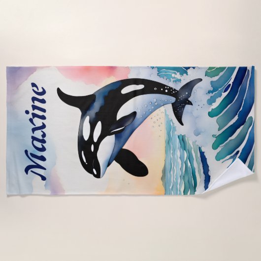 Serviette De Plage Editable Whale (Devant)
