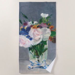 Serviette De Plage Edouard Manet - Fleurs dans un Vase de Cristal