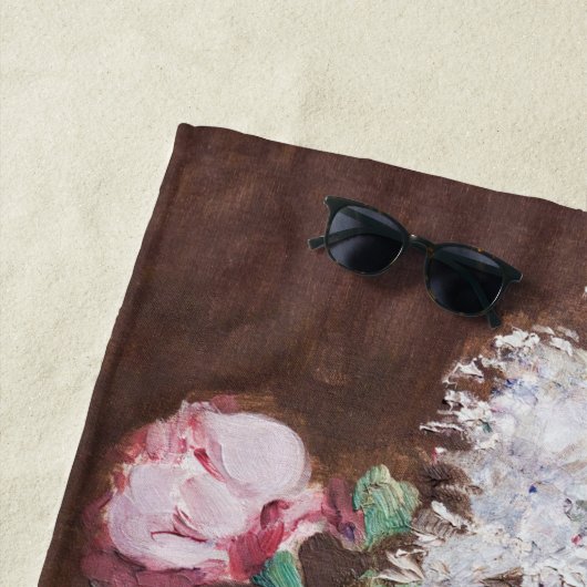 Serviette De Plage Edouard Manet - Fleurs dans un Vase de Cristal (En situation)
