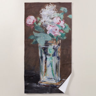 Serviette De Plage Edouard Manet - Fleurs dans un Vase de Cristal