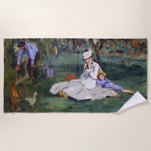 Serviette De Plage Edouard Manet - La famille Monet dans son jardin (Devant)