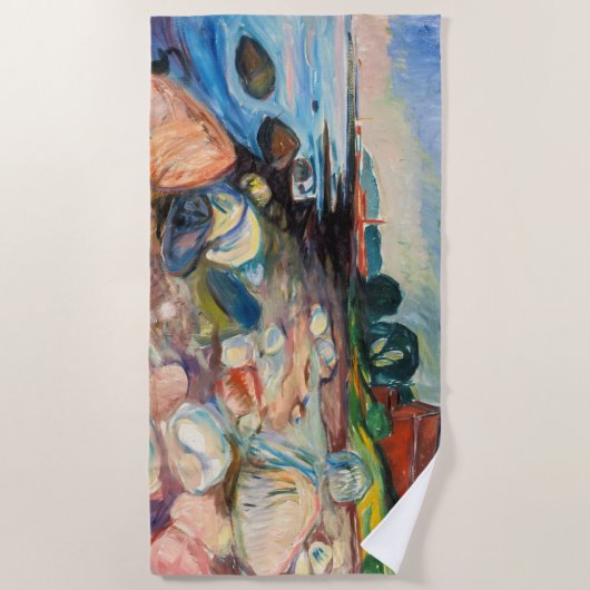 Serviette De Plage Edvard Munch - Rive avec Maison Rouge (Devant)