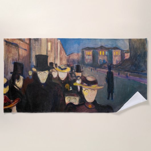 Serviette De Plage Edvard Munch - Soirée sur Karl Johan Street (Devant)