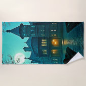 Serviette De Plage Eerie Victorian Mansion Lune (Devant)