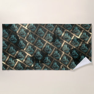 Serviette De Plage Effet de brique gris bleu, sous tache foncée en li