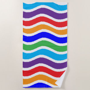 Serviette De Plage Effet de papier tordu personnalisé coloré