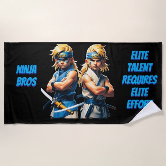 Serviette De Plage Effort Élitaire des Frères Ninja (Devant)