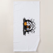 Serviette De Plage Éffrayant pattes et Citrouille Halloween Nights Cl (Devant)