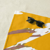 Serviette De Plage Élégance de pinceau d'or (En situation)