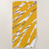 Serviette De Plage Élégance de pinceau d'or (Devant)