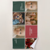 Serviette De Plage elegance family Photos collages merry Christmas (Devant)