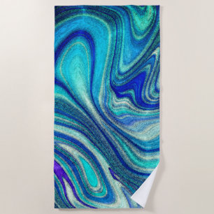 Serviette De Plage Elégant Aquamarine Paua Rainbow Shell inspiré