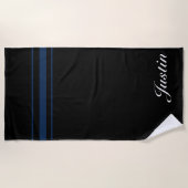 Serviette De Plage Elégant bleu marine personnalisé  (Devant)