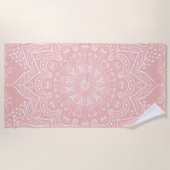 Serviette De Plage Elégant Boho Mandala Blush Pink (Devant)