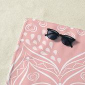 Serviette De Plage Elégant Boho Mandala Blush Pink (En situation)