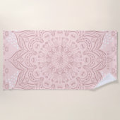 Serviette De Plage Elégant Boho personnalisé Blush Pink Mandala (Devant)