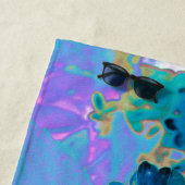 Serviette De Plage Elegant Dark Blue and Magenta Limelight Hydrangea (En situation)