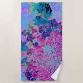 Serviette De Plage Elegant Dark Blue and Magenta Limelight Hydrangea (Devant)