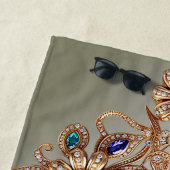 Serviette De Plage Elegant Gold Jewel Flowers Beach Towel (En situation)