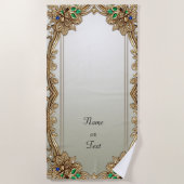 Serviette De Plage Elegant Gold Ornate Beach Towel (Devant)