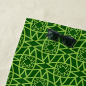 Serviette De Plage  Elegant Green Geometric Patterns (En situation)
