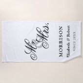 Serviette De Plage Elégant luxe Mr et Mrs Newlyweds (Devant)