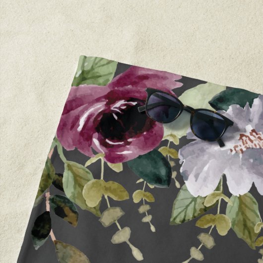 Serviette De Plage Élégant Mariage Monogramme (En situation)